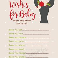 Oh Deer Baby Shower Wish Card