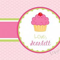 Pink and Green Cupcake Personalized Calling Card