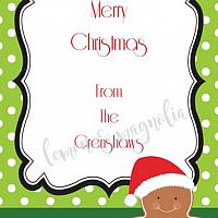 Lime Polka Dot with Red Chevron and Gingerbread Boy Personalized Christmas Gift Tag
