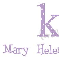 Lavender Polka Dot Initial Personalized Calling Card