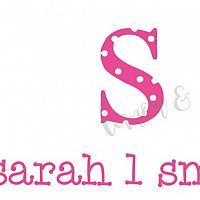 Pink Polka Dot Initial Personalized Calling Card