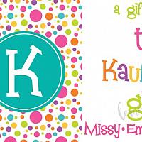 Bright Polka Dot Initial Personalized Calling Card