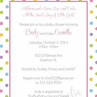 Polka Dot and Pink Duck Baby Shower Invitation