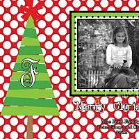 Red Polka Dot with Tree Photo Christmas Card