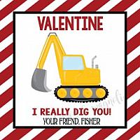 Red Stripe Construction Valentine's Dat Gift Tag
