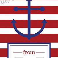 Red White and Blue Anchor Calling Card