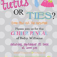 Ties and Tutus Gender Reveal Invitations